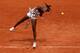 PARIS, FRANCE - MAY 25: Venus Williams of the United States serves during her women's singles match against Belinda Bencic of Switzerland on day one of the French Open at Roland Garros on May 25, 2014 in Paris, France. (Photo by Matthew Stockman/Getty I