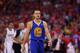 LOS ANGELES, CA - MAY 03: Stephen Curry #30 of the Golden State Warriors walks on the court against the Los Angeles Clippers in Game Seven of the Western Conference Quarterfinals during the 2014 NBA Playoffs at Staples Center on May 3, 2014 in Los Angele