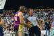 BOSTON - 1985: Kurt Rambis #31 of the Los Angeles Lakers talks with a referee during the 1985 NBA Finals at the Boston Garden in Boston, Massachusetts. The Los Angeles Lakers defeated the Boston Celtics 4-2 to win the NBA Championship. NOTE TO USER: User