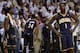 May 26, 2014; Miami, FL, USA; Indiana Pacers guard Lance Stephenson (1) reacts against the Miami Heat in game four of the Eastern Conference Finals of the 2014 NBA Playoffs at American Airlines Arena. Mandatory Credit: Steve Mitchell-USA TODAY Sports