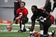 BEREA, OH - MAY 17: Cleveland Browns draft pick Johnny Manziel #2 stretches during the Cleveland Browns rookie minicamp on May 17, 2014 at the Browns training facility in Berea, Ohio. (Photo by David Maxwell/Getty Images)