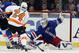 NEW YORK, NY - APRIL 30: Henrik Lundqvist #30 of the New York Rangers makes the save against the Philadelphia Flyers in Game Seven of the First Round of the 2014 NHL Stanley Cup Playoffs at Madison Square Garden on April 30, 2014 in New York City. The Ran