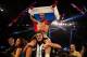 MACAU - NOVEMBER 24: Evgeny Gradovich of Russia celebrates defeating Billy Dib of Australia during their 'Clash in Cotai' IBF Featherweight title bout on November 24, 2013 in Macau. (Photo by Nicky Loh/Getty Images)