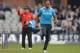 MANCHESTER, ENGLAND - MAY 28: Chris Jordan of England celebrates dismissing Angelo Mathews of Sri Lanka during the 3rd Royal London One Day International match between England and Sri Lanka at Old Trafford on May 28, 2014 in Manchester, England. (Photo