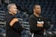 MILWAUKEE - JANUARY 26: (L-R) Head coach Mike D'Antoni and assistant coach Alvin Gentry of the Phoenix Suns oversee practice before the game against the Milwaukee Bucks at the Bradley Center on January 26, 2007 in Milwaukee, Wisconsin. The Suns won 98-90