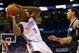 OKLAHOMA CITY, OK - MAY 25: Serge Ibaka #9 of the Oklahoma City Thunder handles the ball against Danny Green #4 of the San Antonio Spurs in the second half during Game Three of the Western Conference Finals of the 2014 NBA Playoffs at Chesapeake Energy Ar