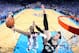 OKLAHOMA CITY, OK MAY 25: Reggie Jackson #15 of the Oklahoma City Thunder shoots against Tiago Splitter #22 of the San Antonio Spurs in Game Three of the Western Conference Finals during the 2014 NBA Playoffs on May 25, 2014 at the Chesapeake Energy Aren