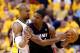INDIANAPOLIS, IN - MAY 28: David West #21 of the Indiana Pacers defends against Chris Bosh #1 of the Miami Heat during Game Five of the Eastern Conference Finals of the 2014 NBA Playoffs at Bankers Life Fieldhouse on May 28, 2014 in Indianapolis, Indiana.
