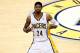 INDIANAPOLIS, IN - MAY 28: Paul George #24 of the Indiana Pacers celebrates after hitting a shot against the Miami Heat during Game Five of the Eastern Conference Finals of the 2014 NBA Playoffs at Bankers Life Fieldhouse on May 28, 2014 in Indianapolis,