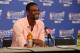 MIAMI, FL - May 26: Chris Bosh #1 of the Miami Heat smiles after Game Four of the Eastern Conference Finals against the Indiana Pacers during the 2014 NBA Playoffs at the American Airlines Arena in Miami, Florida on May 26, 2014. NOTE TO USER: User expres
