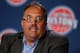 AUBURN HILLS, MI - MAY 15: Detroit Pistons head coach and President of Basketball Operations Stan Van Gundy talks during his introductory press conference at the Palace of Auburn Hills on May 15, 2014 in Auburn Hills, Michigan. NOTE TO USER: User expressl