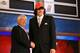 NEW YORK - JUNE 28: Adam Morrison shakes hands with NBA Commissioner David Stern after being chosen third overall by the Charlotte Bobcats during the 2006 NBA Draft on June 28, 2006 at The Theater at Madison Sqaure Garden in New York City. NOTE TO USER: