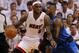 MIAMI, FL - MAY 31: LeBron James #6 of the Miami Heat posts up DeShawn Stevenson #92 of the Dallas Mavericks in the first quarter in Game One of the 2011 NBA Finals at American Airlines Arena on May 31, 2011 in Miami, Florida. NOTE TO USER: User expressl
