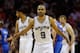 SAN ANTONIO, TX - MAY 29: Tony Parker #9 of the San Antonio Spurs looks on in the first half against the Oklahoma City Thunder during Game Five of the Western Conference Finals of the 2014 NBA Playoffs at AT&T Center on May 29, 2014 in San Antonio, Texas.