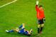 Perrotta was accidentally laid out by Lehman late in the second half.