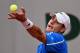 PARIS, FRANCE - MAY 30: John Isner of the United States serves during his men's singles match against Tommy Robredo of Spain on day six of the French Open at Roland Garros on May 30, 2014 in Paris, France. (Photo by Matthias Hangst/Getty Images)