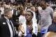 May 21, 2014; San Antonio, TX, USA; Oklahoma City Thunder guard Reggie Jackson (15) walks off the court after the game against the San Antonio Spurs in game two of the Western Conference Finals of the 2014 NBA Playoffs at AT&T Center. The Spurs won 112-77