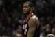 May 6, 2014; San Antonio, TX, USA; Portland Trail Blazers forward LaMarcus Aldridge (12) waits to enter the game against the San Antonio Spurs in game one of the second round of the 2014 NBA Playoffs at AT&T Center. Mandatory Credit: Soobum Im-USA TODAY S