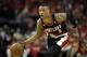 Apr 30, 2014; Houston, TX, USA; Portland Trail Blazers guard Damian Lillard (0) drives to the basket during the third quarter against the Houston Rockets in game five of the first round of the 2014 NBA Playoffs at Toyota Center. Mandatory Credit: Andrew R