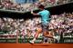 PARIS, FRANCE - MAY 31: Rafael Nadal of Spain returns a shot during his men's singles match against Leonardo Mayer of Argentina on day seven of the French Open at Roland Garros on May 31, 2014 in Paris, France. (Photo by Matthias Hangst/Getty Images)