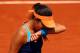 PARIS, FRANCE - MAY 31: Ana Ivanovic of Serbia reacts during her women's singles match against Lucie Safarova of Czech Republic on day seven of the French Open at Roland Garros on May 31, 2014 in Paris, France. (Photo by Clive Brunskill/Getty Images)