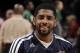CLEVELAND, OH - APRIL 12: Kyrie Irving #2 of the Cleveland Cavaliers smiles during warm ups before the game against the Boston Celtics at The Quicken Loans Arena on April 12, 2014 in Cleveland, Ohio. NOTE TO USER: User expressly acknowledges and agrees th