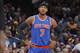 OAKLAND, CA - MARCH 30: Carmelo Anthony #7 of the New York Knicks in a game against the Golden State Warriors on March 30, 2014 at Oracle Arena in Oakland, California. NOTE TO USER: User expressly acknowledges and agrees that, by downloading and or using