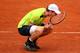 PARIS, FRANCE - JUNE 01: Andy Murray of Great Britain celebrates victory during his men's singles match against Philipp Kohlschreiber of Germany on day eight of the French Open at Roland Garros on June 1, 2014 in Paris, France. (Photo by Clive Brunskill