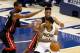 INDIANAPOLIS, IN - MAY 28: Paul George #24 of the Indiana Pacers looks to pass as Chris Bosh #1 and Norris Cole #30 of the Miami Heat defend during Game Five of the Eastern Conference Finals of the 2014 NBA Playoffs at Bankers Life Fieldhouse on May 28,
