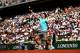 PARIS, FRANCE - MAY 31: Rafael Nadal of Spain serves during his men's singles match against Leonardo Mayer of Argentina on day seven of the French Open at Roland Garros on May 31, 2014 in Paris, France. (Photo by Matthias Hangst/Getty Images)