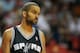 Oct 19, 2013; Miami, FL, USA; San Antonio Spurs point guard Tony Parker (9) looks on during the third quarter against the Miami Heat at American Airlines Arena. Mandatory Credit: Steve Mitchell-USA TODAY Sports