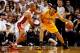MIAMI, FL - MAY 30: Shane Battier #31 of the Miami Heat defends against Luis Scola #4 of the Indiana Pacers during Game Six of the Eastern Conference Finals of the 2014 NBA Playoffs at American Airlines Arena on May 30, 2014 in Miami, Florida. NOTE TO US