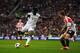 SUNDERLAND, ENGLAND - MAY 11: Wilfried Bony of Swansea City (L) shoots past Jack Colback of Sunderland as he scores their third goal during the Barclays Premier League match between Sunderland and Swansea City at Stadium of Light on May 11, 2014 in Sunde
