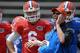 Florida QB Jeff Driskel (left) with offensive coordinator Kurt Roper