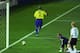 YOKOHAMA - JUNE 30: Ronaldo of Brazil celebrates scoring the first goal past goalkeeper Oliver Kahn of Germany during the World Cup Final match played at the International Stadium Yokohama, Yokohama, Japan on June 30, 2002. Brazil won the match 2-0. (Ph