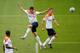 ALKMAAR, NETHERLANDS - JUNE 03: Robin Van Persie of the Netherlands heads the ball as Stefan de Vrij looks on during the training session held at the AFAS Stadion on June 3, 2014 in Alkmaar, Netherlands. (Photo by Dean Mouhtaropoulos/Getty Images)
