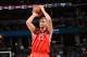 DENVER, CO - APRIL 9: Chandler Parsons #25 of the Houston Rockets shoots against the Denver Nuggets on April 9, 2014 at the Pepsi Center in Denver, Colorado. NOTE TO USER: User expressly acknowledges and agrees that, by downloading and/or using this Photo