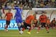 Jun 3, 2014; Chicago, IL, USA; Bosnia and Herzegovina forward Edin Dzeko (11) tries to go around Mexico defender Carlos Salcido (3) during the first half at Soldier Field. Mandatory Credit: David Banks-USA TODAY Sports