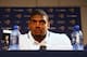 EARTH CITY, MO - MAY 13: St. Louis Rams draft pick Michael Sam addresses the media during a press conference at Rams Park on May 13, 2014 in Earth City, Missouri. (Photo by Dilip Vishwanat/Getty Images)