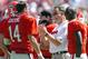 Former Georgia QB David Greene (left), head coach Mark Richt (center) and former QB D.J. Shockley (right)
