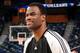 NEW ORLEANS - FEBRUARY 16: David Robinson of the San Antonio Spurs warms-up prior to the start of Haier Shooting Stars part of 2008 NBA All-Star Weekend at the New Orleans Arena on February 16, 2008 in New Orleans, Louisiana. NOTE TO USER: User expressl