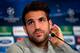 MADRID, SPAIN - APRIL 08: Cesc Fabregas of FC Barcelona answers questions from the media during a press conference the day before the UEFA Champions League Quarter-final second leg between Atletico de Madrid and FC Barcelona at Vicente Calderon Stadium o