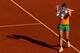 PARIS, FRANCE - JUNE 04: Andrea Petkovic of Germany celebrates victory in her women's singles quarter-final match against Sara Errani of Italy on day eleven of the French Open at Roland Garros on June 4, 2014 in Paris, France. (Photo by Matthew Stockman
