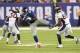 Sep 15, 2013; East Rutherford, NJ, USA; New York Giants tight end Larry Donnell (84) hauls in an on-sides kick in front of Denver Broncos wide receiver Demaryius Thomas (88) during the fourth quarter of a game at MetLife Stadium. The play was ruled illega