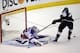 Jun 4, 2014; Los Angeles, CA, USA; New York Rangers goalie Henrik Lundqvist (30) makes a save against Los Angeles Kings center Tyler Toffoli (73) in the third period during game one of the 2014 Stanley Cup Final at Staples Center. Mandatory Credit: Richar