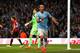 MANCHESTER, ENGLAND - APRIL 21: Pablo Zabaleta of Manchester City celebrates after scoring the opening goal during the Barclays Premier League match between Manchester City and West Bromwich Albion at Etihad Stadium on April 21, 2014 in Manchester, Engla
