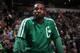 BOSTON, MA - APRIL 11: Jeff Green #8 of the Boston Celtics during a time out against the Charlotte Bobcats on April 11, 2014 at the TD Garden in Boston, Massachusetts. NOTE TO USER: User expressly acknowledges and agrees that, by downloading and or using