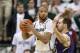 EAST LANSING, MI - FEBRUARY 13: Adreian Payne #5 of the Michigan State Spartans looks to pass the ball during the first half of the game against the Northwestern Wildcats at Breslin Center on February 13, 2014 in East Lansing, Michigan. The Spartans def