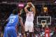 Apr 4, 2014; Houston, TX, USA; Houston Rockets forward Chandler Parsons (25) shoots during the first half against the Oklahoma City Thunder at Toyota Center. Mandatory Credit: Troy Taormina-USA TODAY Sports