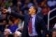 Mar 4, 2014; Phoenix, AZ, USA; Los Angeles Clippers assistant coach Tyronn Lue reacts against the Phoenix Suns at the US Airways Center. Mandatory Credit: Mark J. Rebilas-USA TODAY Sports